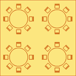 Illustration: seating plan for 32 people